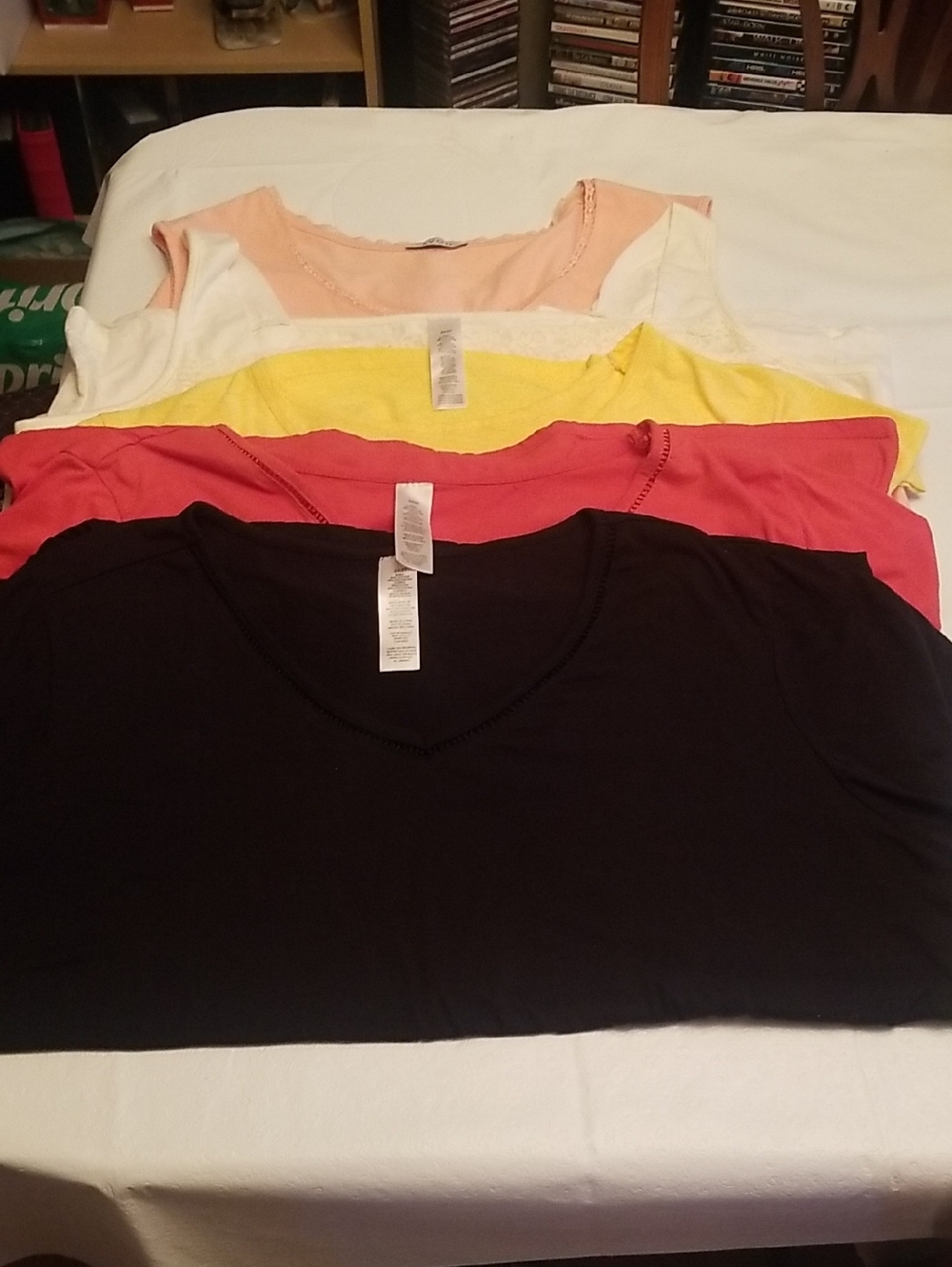 Women's Not So Mysterious Tee Bundle - Black, Coral, Yellow, White, Peach 2X-3X